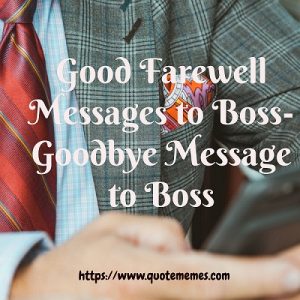 Farewell Messages/Goodbye Message to Boss
