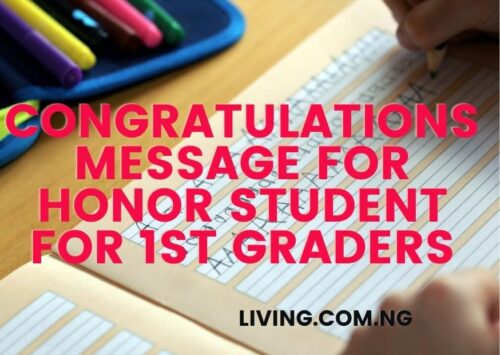 Congratulations Message for Honor Student for 1st Graders
