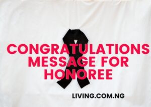 Congratulations Message for Honoree