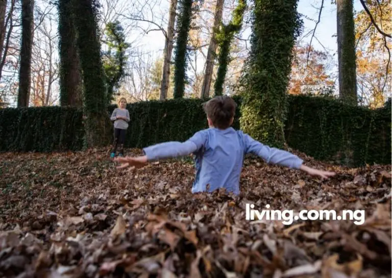 Jumping in Leaves Captions
